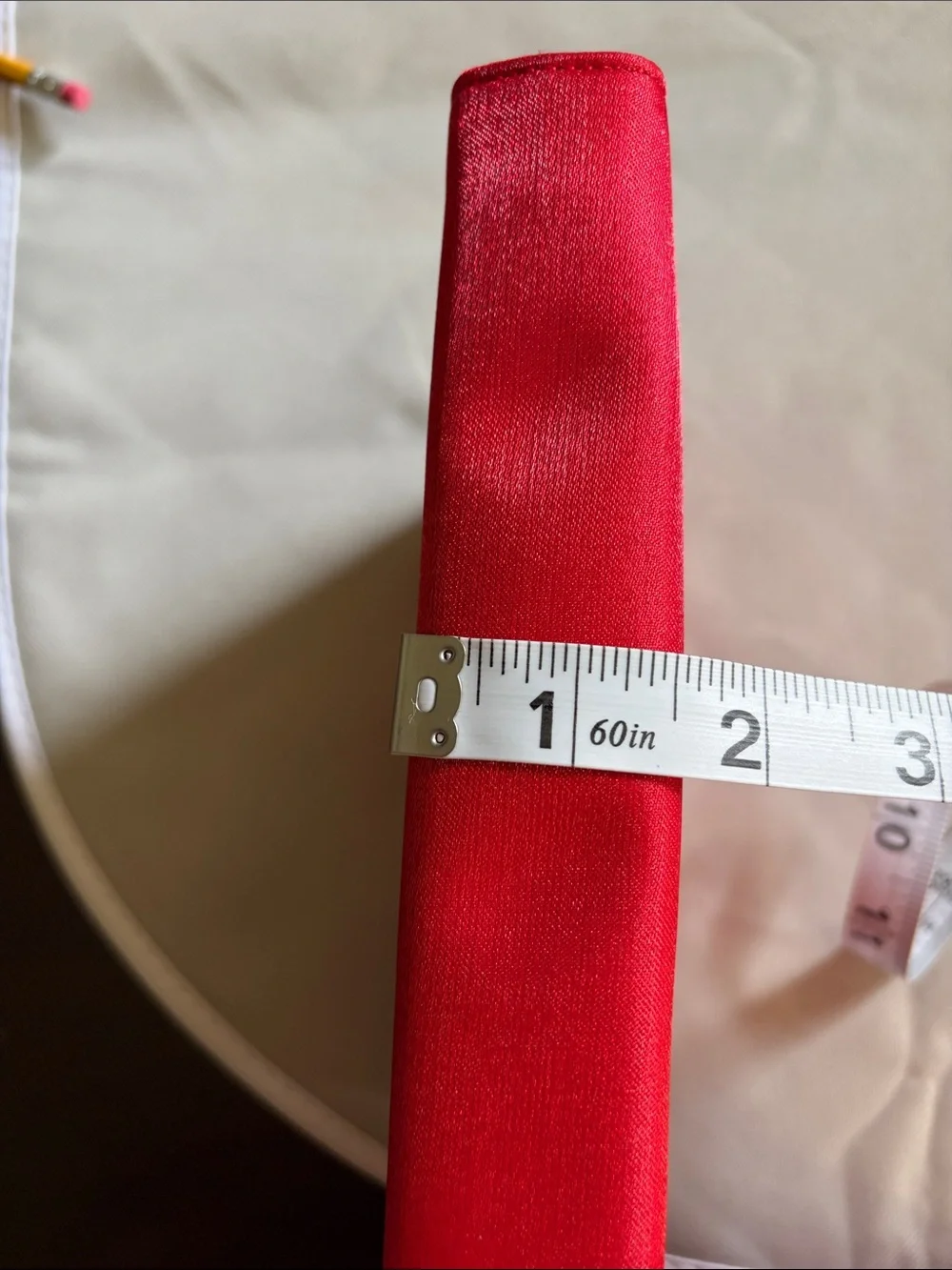 Red Satin Envelope Clutch with Stud Detail